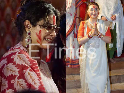 Rani, Kajol play Sindoor Khela at Durga Puja