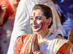 Rani Mukerji, Kajol & other stars soak in the festive spirit as they attend Sindoor Khela celebrations