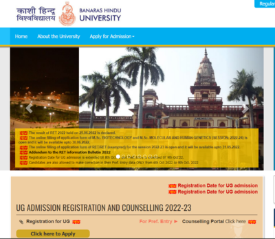 BHU UG registration process 2022 ends tomorrow, Apply soon - Times of India