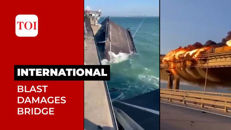 Watch: Key bridge linking Crimea to Russia partially collapses as truck ...