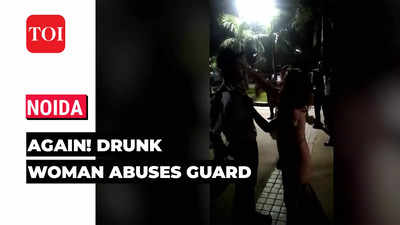 Drunk woman abuses guard, grabs him by collar in Noida's society, video goes viral