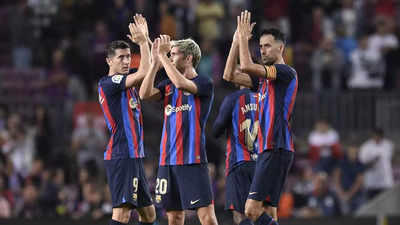 Nervy Barcelona cling on to beat Celta Vigo and top La Liga, Real Sociedad beat Villarreal