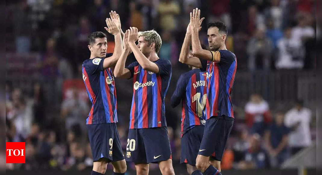 Nervy Barcelona cling on to beat Celta Vigo and top La Liga, Real Sociedad beat Villarreal | Football News – Times of India