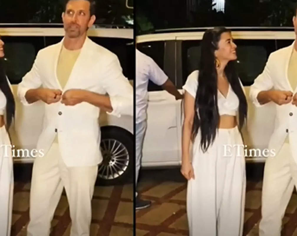 
Watch: Hrithik Roshan and Saba Azad engrossed in each other before posing for pictures together
