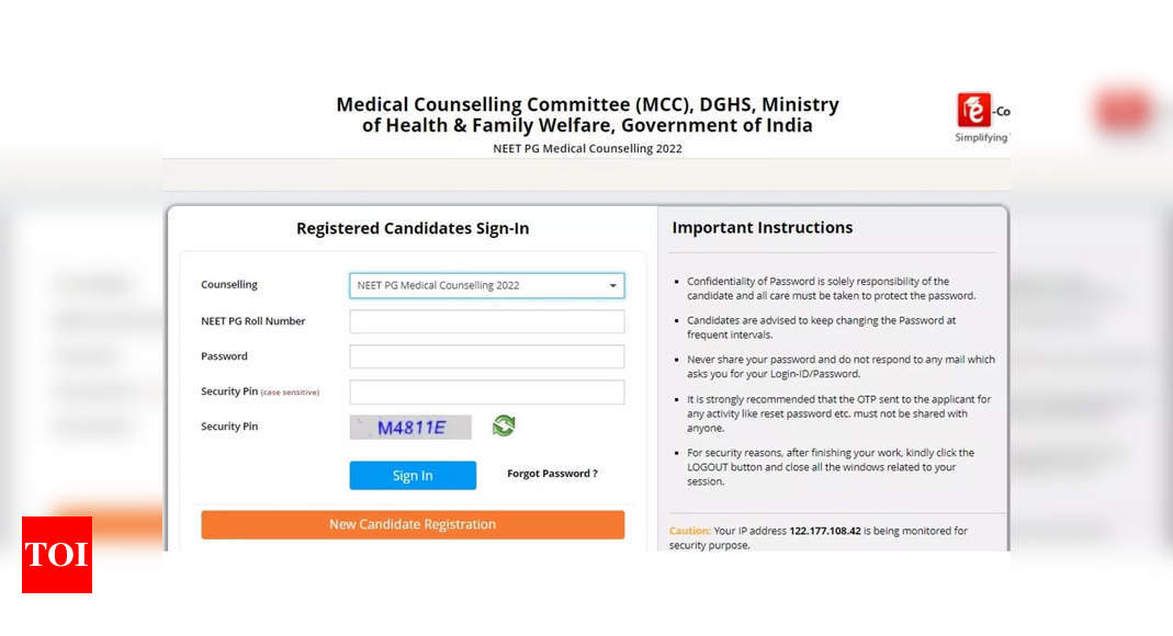 NEET PG Counselling 2022 Round 2 registration begins, link activated on