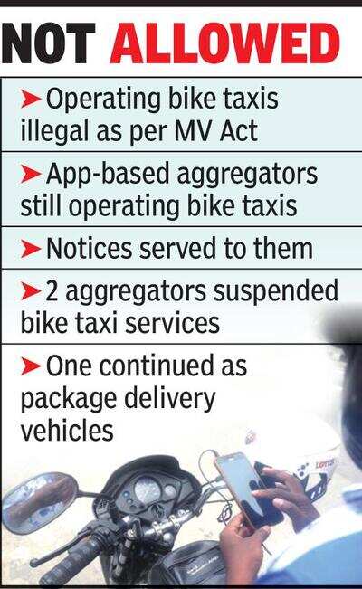 Stop illegal bike taxis, RTO tells app-based aggregator
