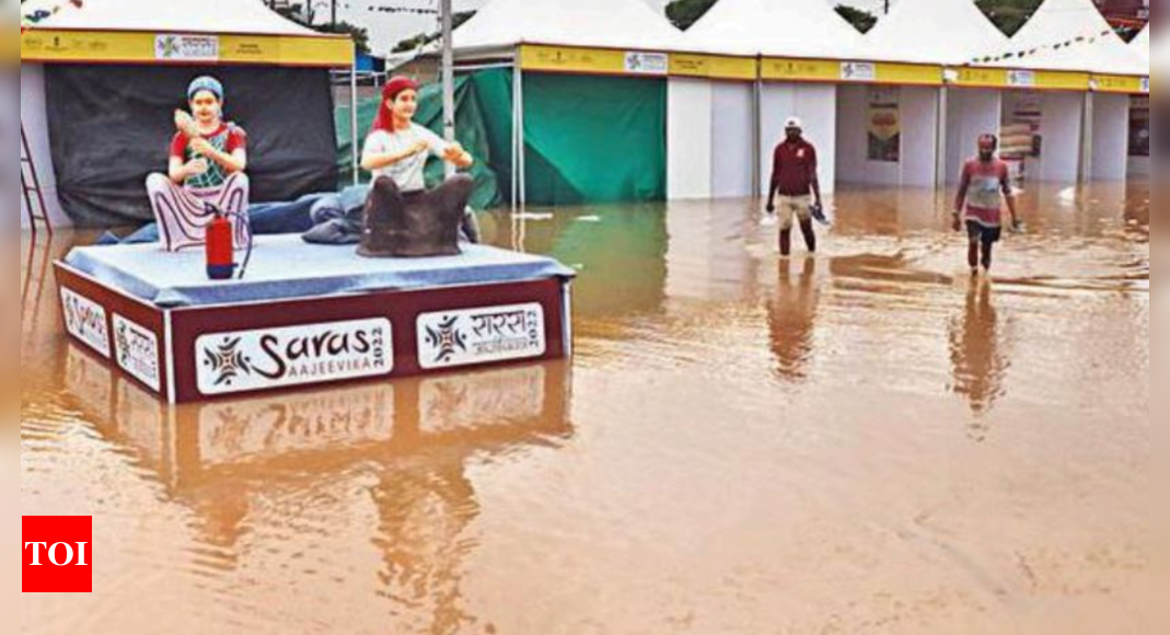 Saras Mela in Gurugram: Stalls inundated by heavy rains, owners face huge losses  Gurgaon news

 | Tech Reddy