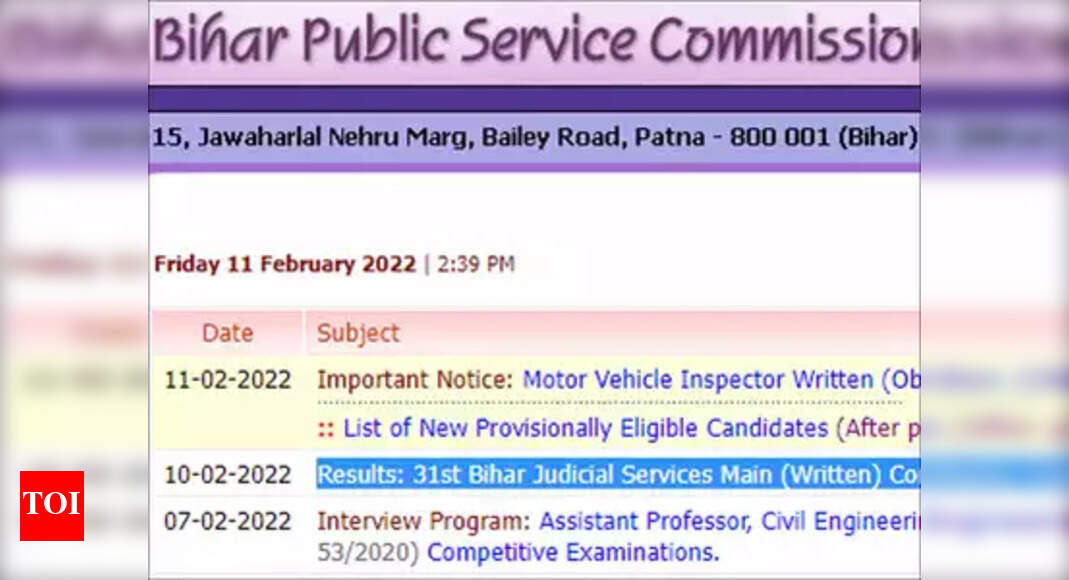 Bpsc: BPSC Bihar Judicial Services Final result 2022 declared, Here's ...