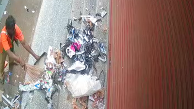 Coimbatore Corporation employee caught on camera dumping garbage in front of store, relieved from work