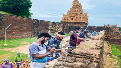 Thanjavur: Big Temple moat wall renovation begins