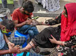 New Delhi: Married women get henna applied on their hands on the eve of 'Karwa C...