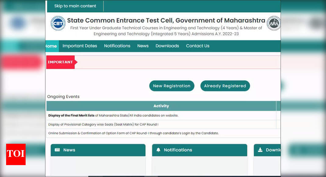 MHT CET Counselling 2022 CAP Round 1 Web Options Begins On Fe2022 