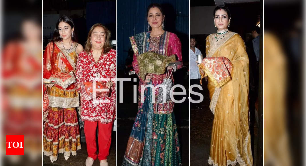 Raveena Tandon, Shilpa Shetty, Krishika Lulla, Bhavana Pandey, Maheep Kapoor at Anil Kapoor’s Karwa Chauth celebrations – See pics – Times of India