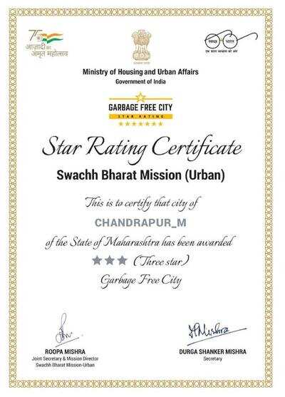 3rd year in a row, Chanda gets 3 stars as waste-free city