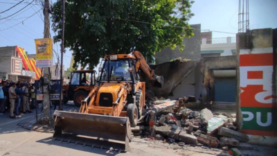 Illegal properties of drug peddler razed in Karnal