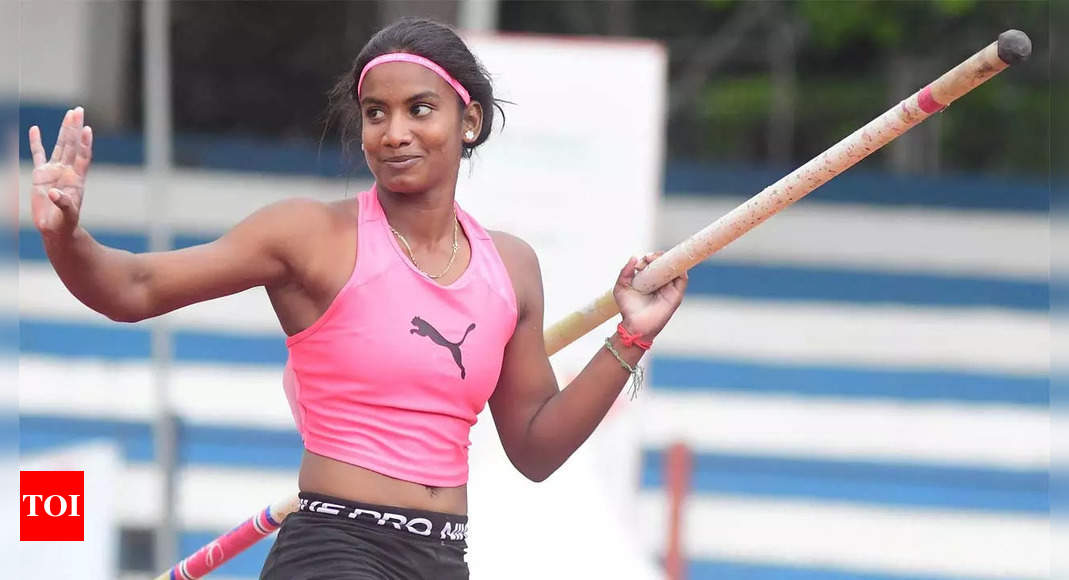 Rosy Meena Paulraj rewrites women’s pole vault national record, again | More sports News – Times of India