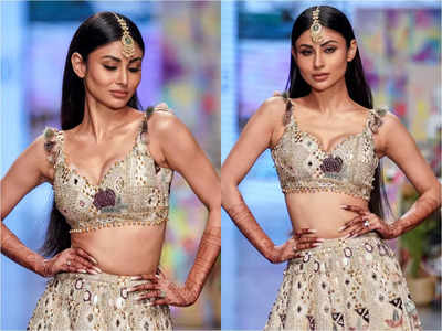 Mouni Roy wows in lehenga choli as she walks the ramp for Payal Singhal