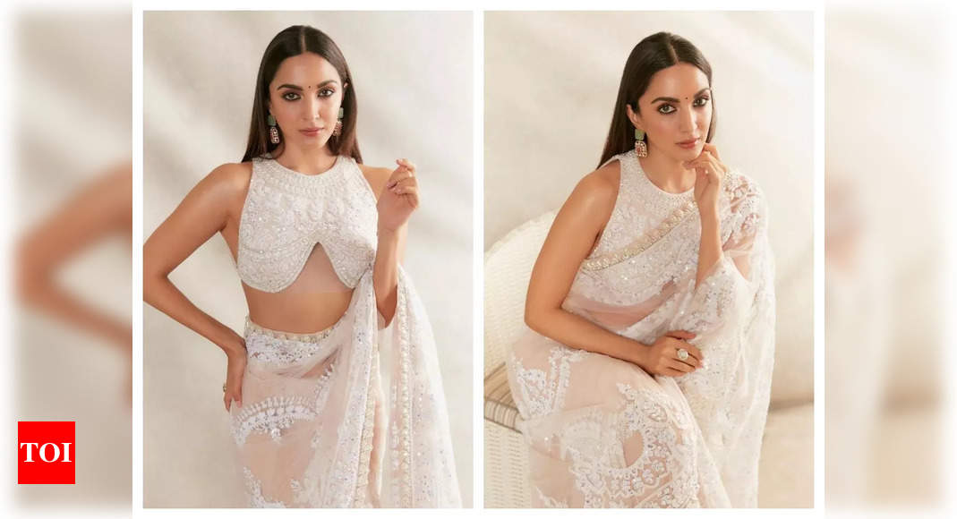 Kiara Advani is a vision to behold in this white chikankari and pearl saree – See photos – Times of India