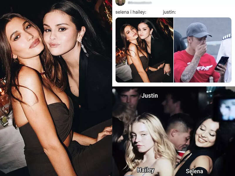 Selena Gomez and Hailey Bieber pose for first photo together; Twitterati  troll Justin Bieber as they call pics the 'plot twist of the century' |  English Movie News - Times of India