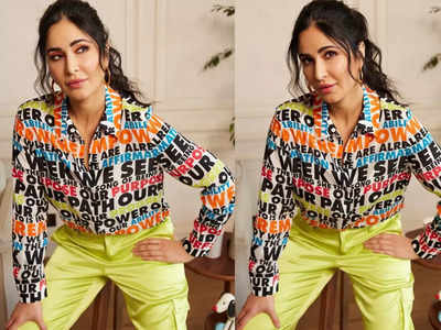Katrina Kaif lets her shirt do all the talking as she gets ready for another round of 'Phone Bhoot' promos