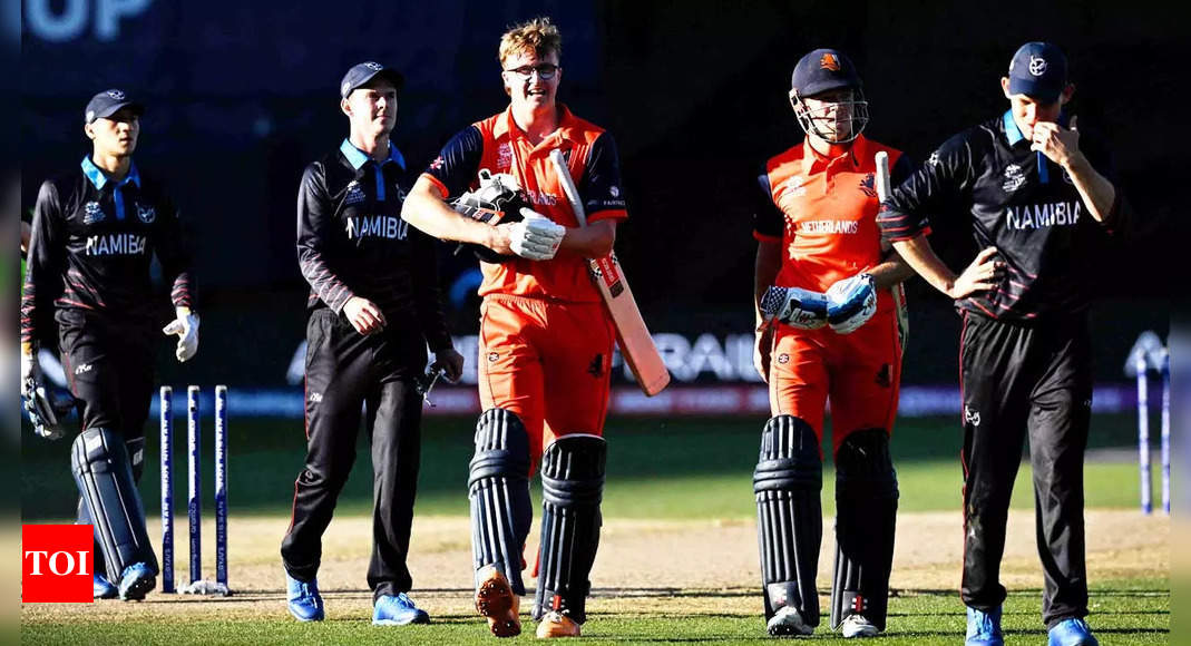 ICC T20 World Cup: Netherlands stumble to five-wicket win over Namibia | Cricket News – Times of India