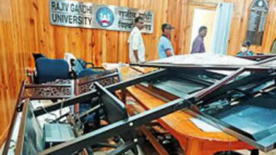 Rajiv Gandhi University VC injured as students vandalise his office