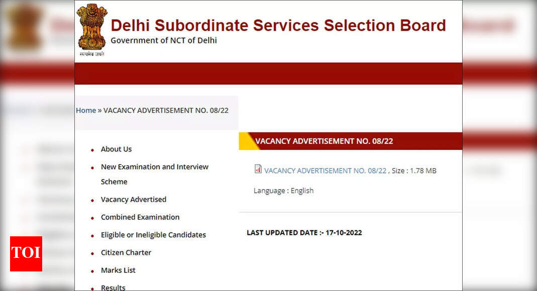 DSSSB Recruitment 2022 Application Starts From Today For 632 TGT dsssb-recruitment-2022-application-starts-from-today-for-632-tgt