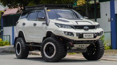 Wildly modified Toyota Fortuner with 35-inch off-road tyres and a Goliath look!