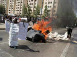 Demonstrations on the third anniversary of the protests and riots that rocked the country, in Santiago