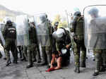 Demonstrations on the third anniversary of the protests and riots that rocked the country, in Santiago