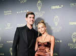 Real Madrid Belgian goalkeeper Thibaut Courtois and girlfriend Mishel Gerzig AFP