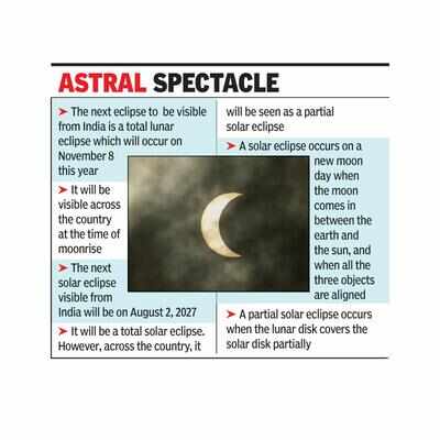 Partial solar eclipse to enthral on October 25 evening