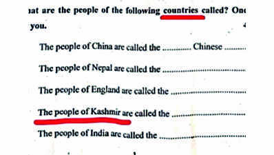 Kishanganj Class 7 paper triggers row, calls Kashmir separate nation
