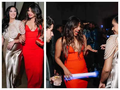 Priyanka Chopra stuns in a glamorous outfit as she attends her friends’ wedding party with Nick Jonas – See inside photos