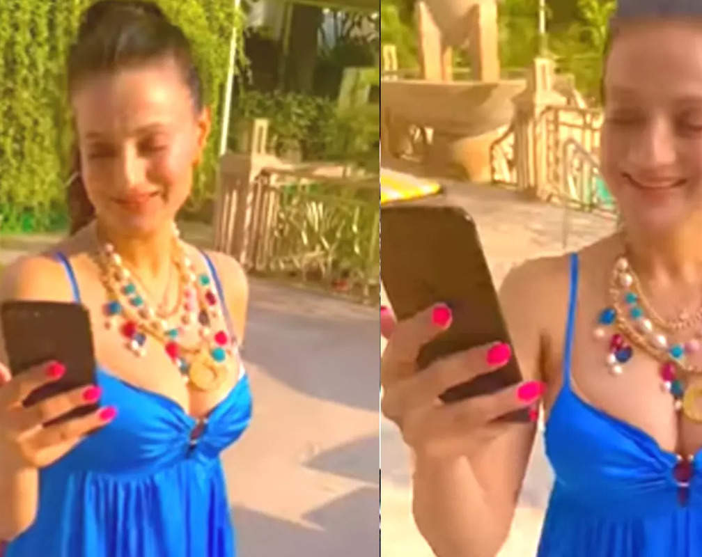 
Ameesha Patel grabs eyeballs with her recent video in blue attire with a plunging neckline
