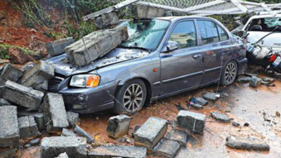 Rain floods many areas in Bengaluru, vehicles damaged in wall collapse