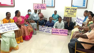 Coimbatore: Bharathiar University faculty members protest delay in issuing promotion orders