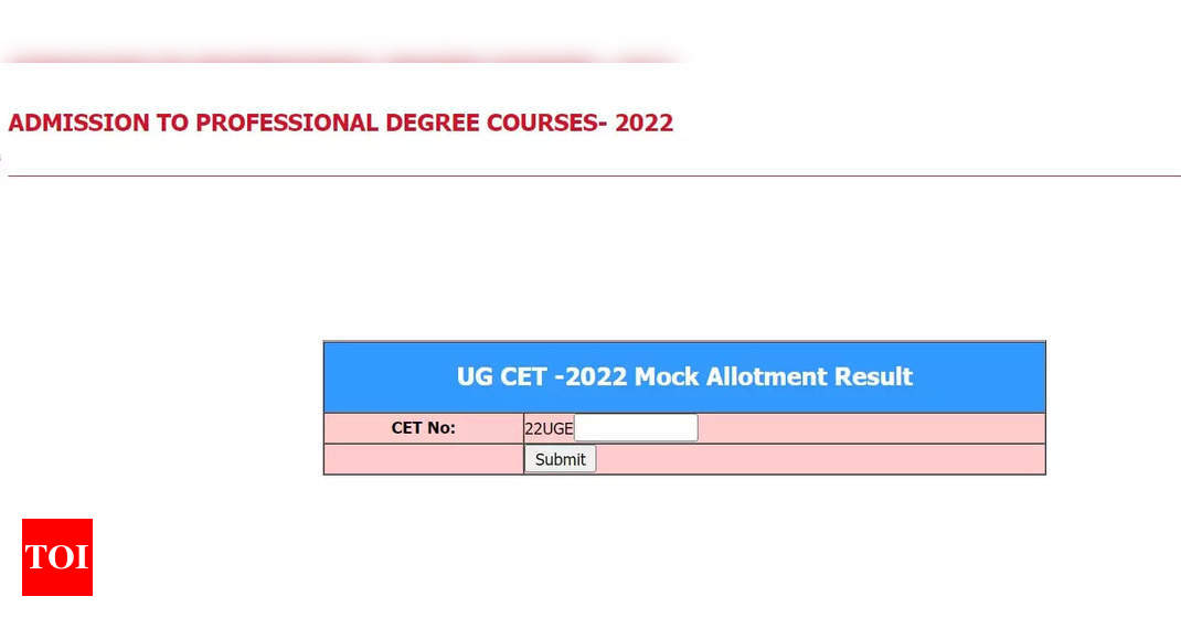 Karnataka KCET 2022 mock allotment result declared on kea.kar.nic.in