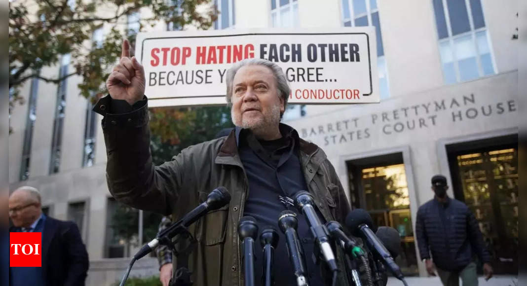 Donald Trump ex-adviser Steve Bannon sentenced to four months for contempt of Congress – Times of India