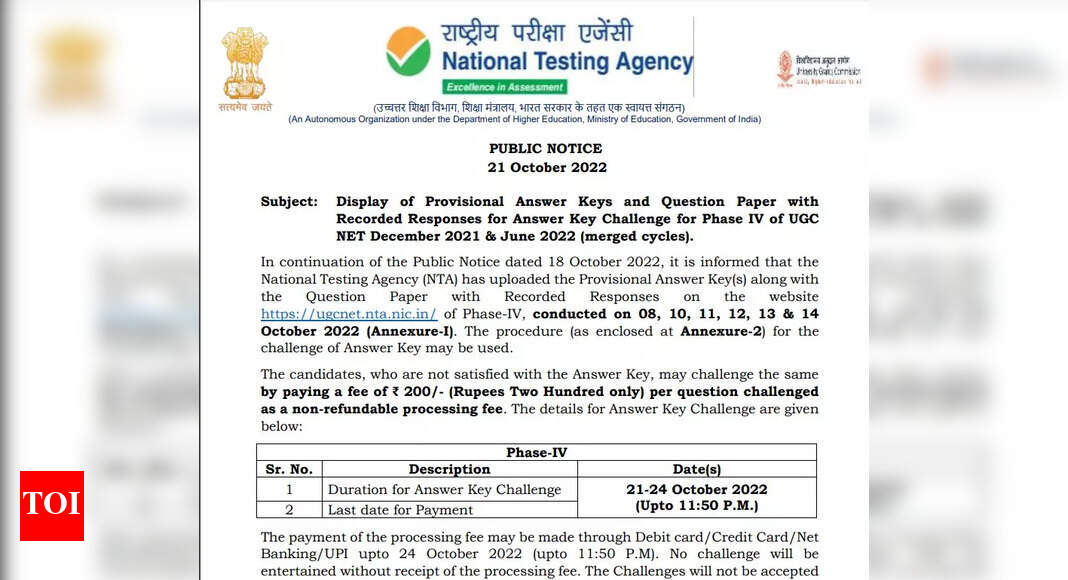 Ugc Net Phase 4 Answer Key 2022 Released At Ugcnet Nta Nic In Raise Ugc Net Phase 4 Answer Key 2022 Released At Ugcnet Nta Nic In Raise