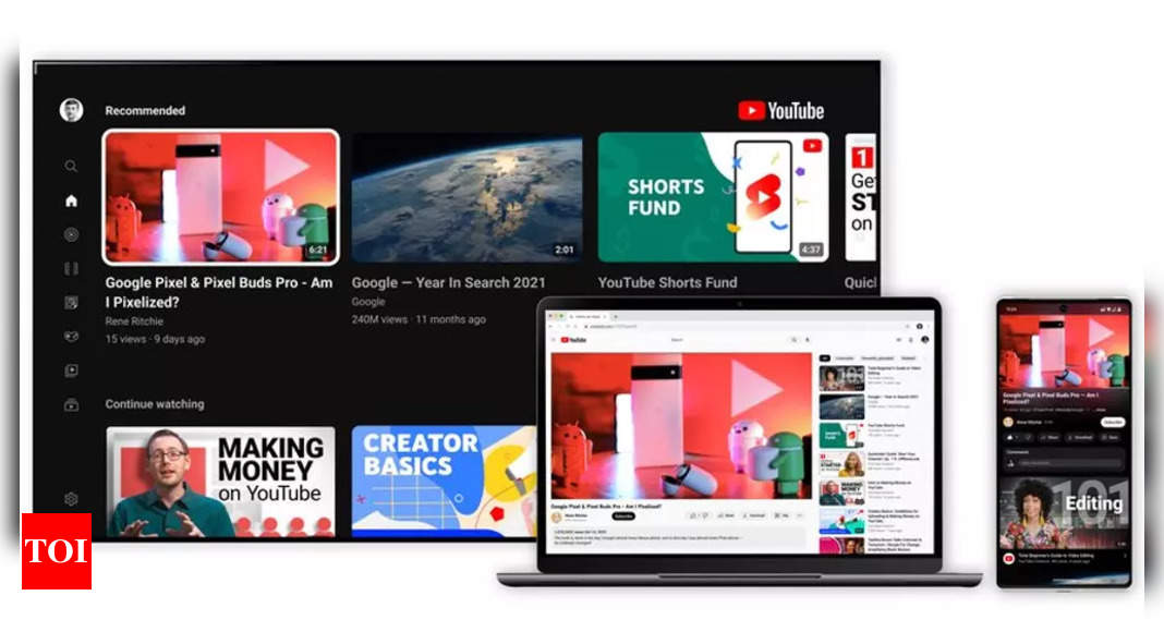 YouTube gets a new look across platforms: Darker “dark theme”, tweaks in ambient mode and more – Times of India