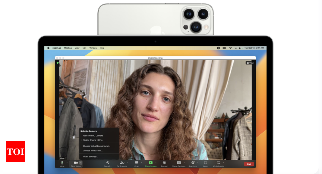 Explained: What is Continuity Camera, the feature that makes iPhone the webcam on a Mac - Times of India