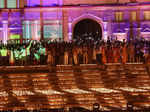 Ayodhya: Devotees during Deepotsav celebrations, on the eve of the Diwali festiv...