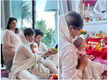 
Priyanka Chopra and Nick Jonas perform Laxmi Puja with Malti, serve a feast of dhoklas at the Diwali party
