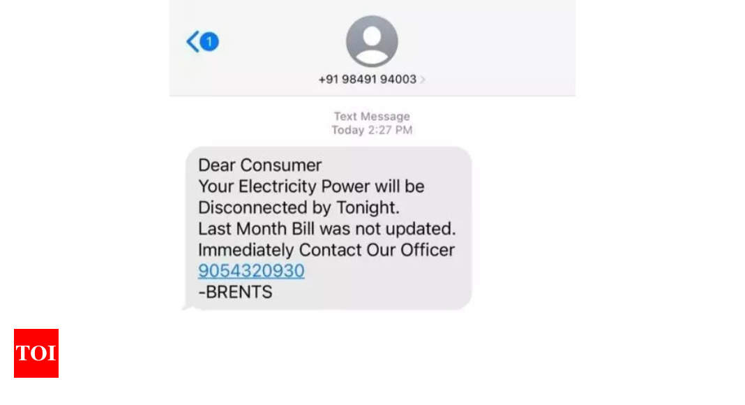 This SMS about your electricity bill is fake – Times of India