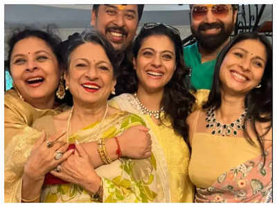 Kajol shares a happy photo with family as she celebrates Bhai Dooj with sister Tanisha Mukerji, mother Tanuja and others