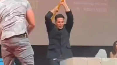 'Ram Setu' actor Akshay Kumar flaunts his martial art skills as he breaks bricks with a hammer at Kudo Tournament