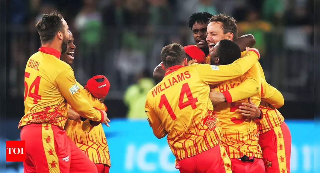 T20 World Cup: Zimbabwe cause massive upset, beat Pakistan by one run | Cricket News – Times of India