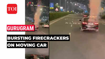 Gurugram: Youth burst firecrackers from box on car boot, 3 arrested