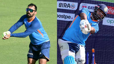T20 World Cup: Dinesh Karthik does special drills, Rishabh Pant bats like man possessed